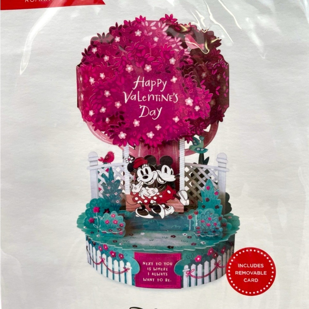 American Greetings 3D Pop Up Valentines Card & Envelope Disney Mickey &‎ Minnie